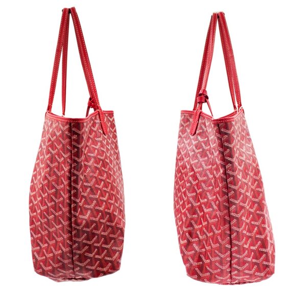 RARE Authentic Goyard Goyardine Saint Louis PM Red Shoulder Tote Bag & Pouch - Picture 10 of 16